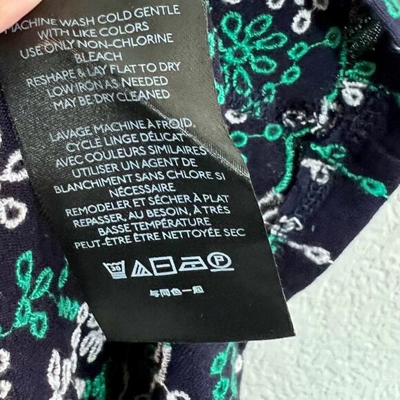 Maeve by Anthropologie sleeveless navy and green eyelet lace blouse - Picture 6 of 8